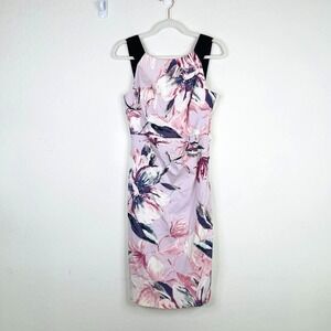 Karen Millen Womens Size 8 Sheath Tank‎ Dress Floral Knee Length Party Office